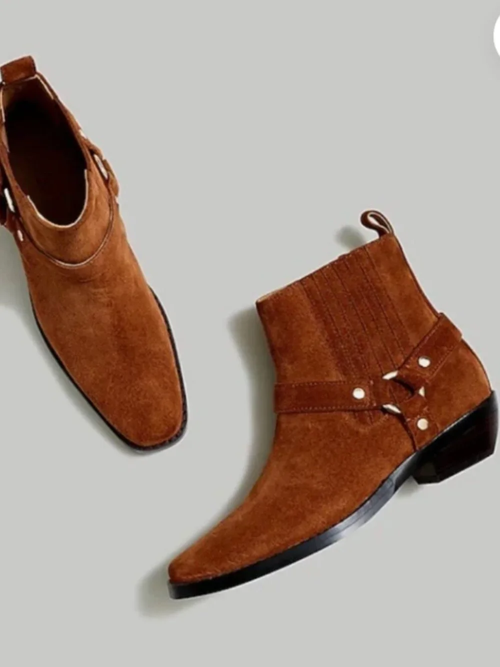 Madewell the Santiago western ankle boots moto boot suede dried maple NWT 5.5 M - Picture 1 of 4